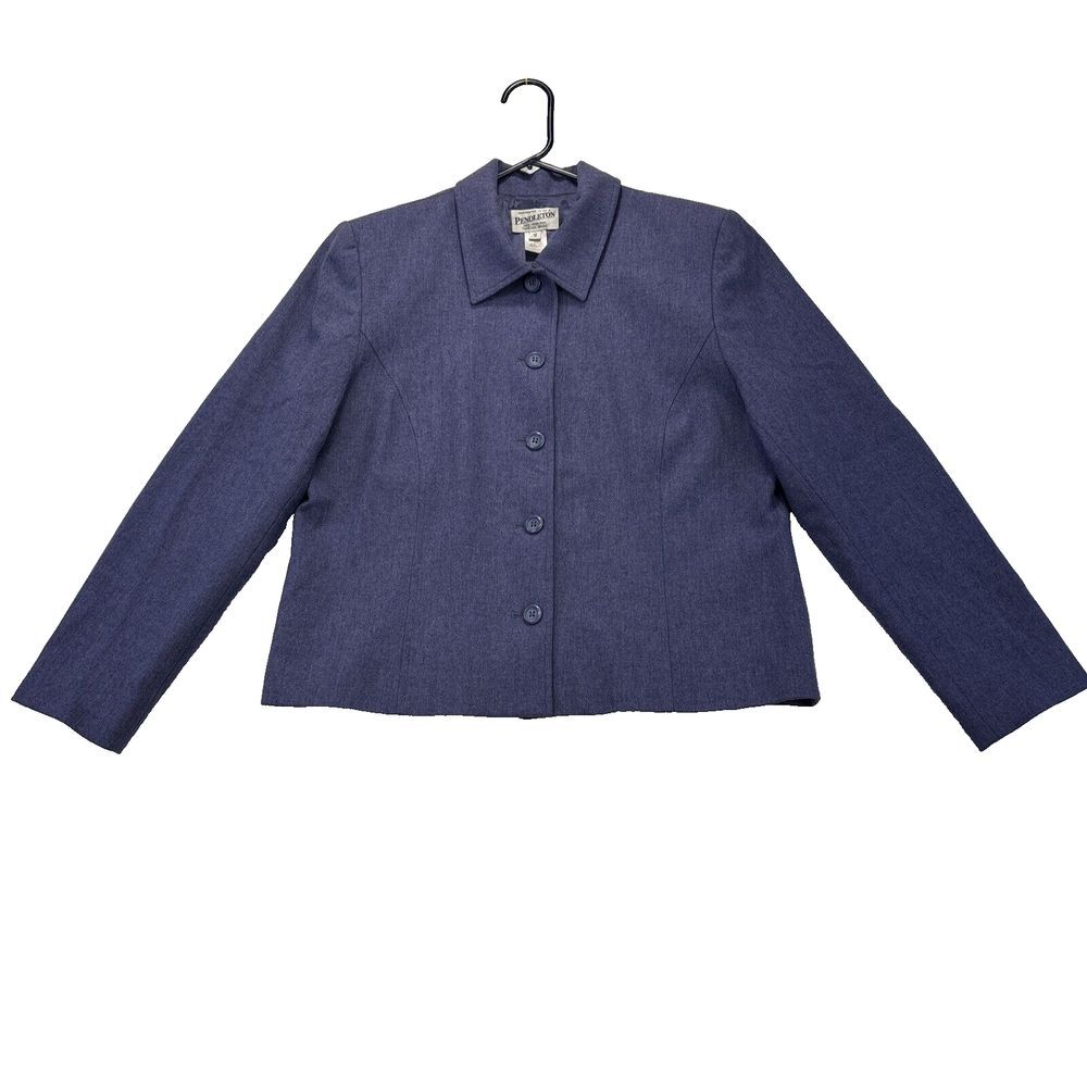 Pendleton Womens 12 Blazer/jacket 100%Virgin Wool Purple 5 Button Lined‎ Career